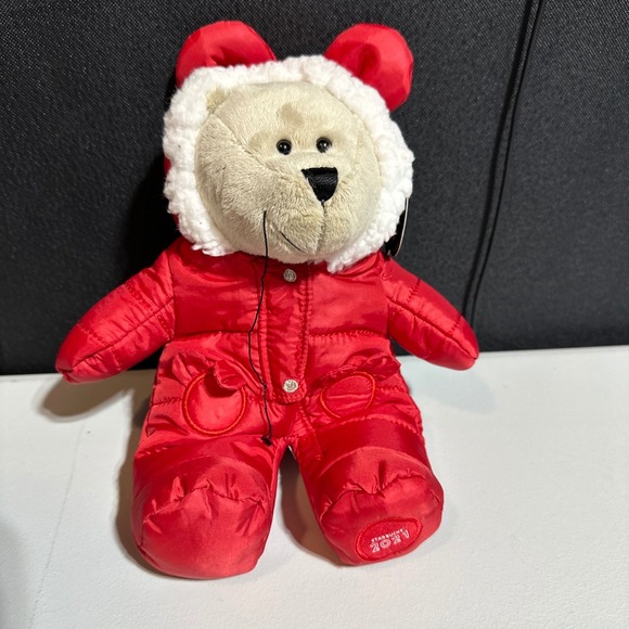 Starbucks Other - Starbucks‎ Bearista 2021 Limited Edition Red Puffer Snowsuit Plush Toy